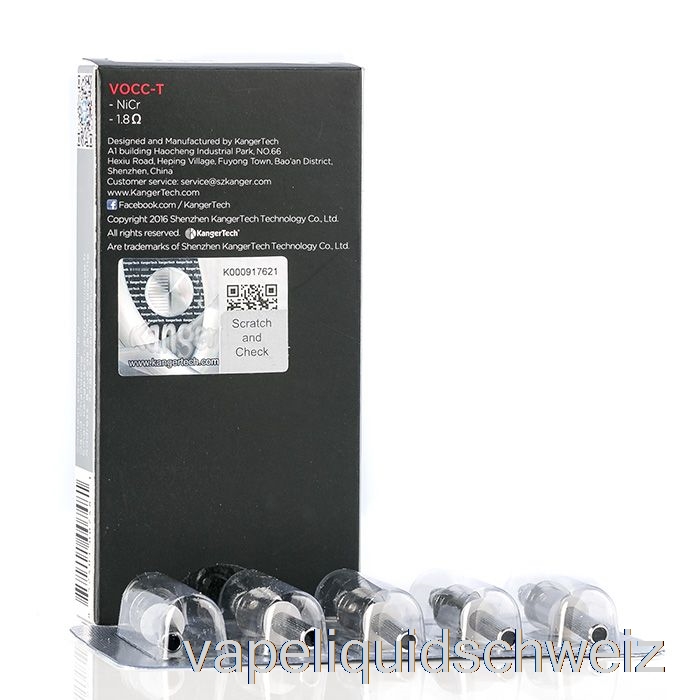Kanger Vocc-t Ersatzspulen 1,8 Ohm Vocc-t Spulen Vape Schweiz